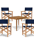 Del Ray Teak Patio Square Dining Set 5PC - LOOMLAN - HiTeak - Outdoor Dining Sets