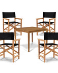 Del Ray Teak Patio Square Dining Set 5PC - LOOMLAN - HiTeak - Outdoor Dining Sets