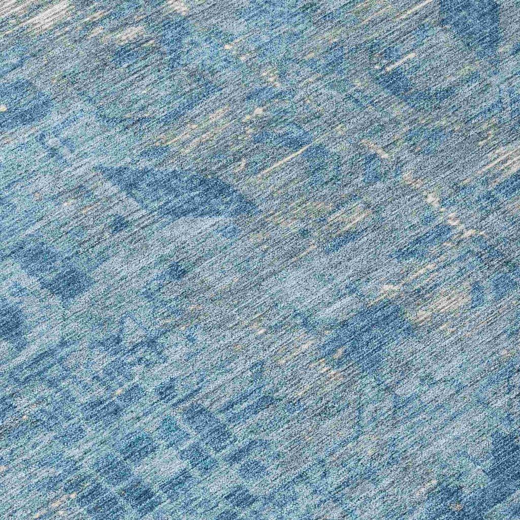 LOOMLAN Rugs Delaura Blue Washable Indoor-Outdoor Rug