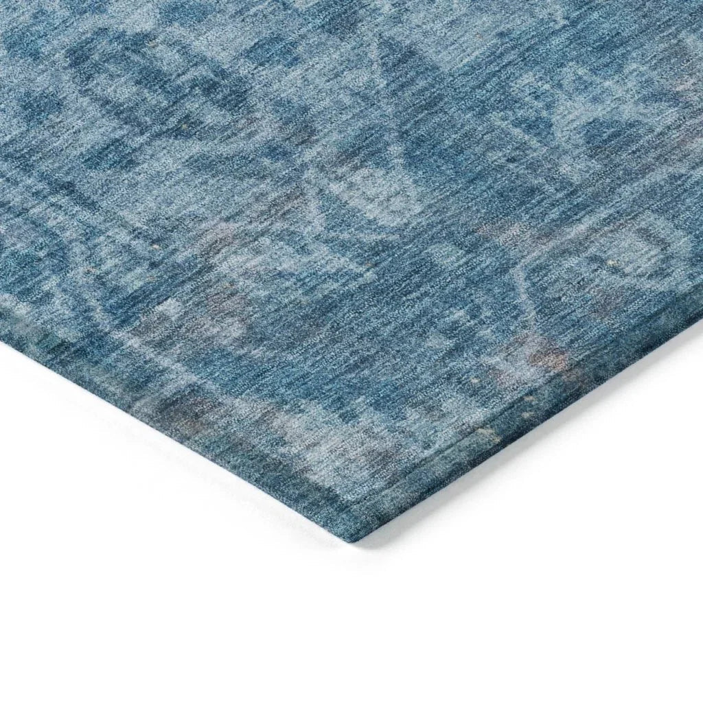 LOOMLAN Rugs Delaura Blue Washable Indoor-Outdoor Rug