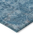 LOOMLAN Rugs Delaura Blue Washable Indoor-Outdoor Rug