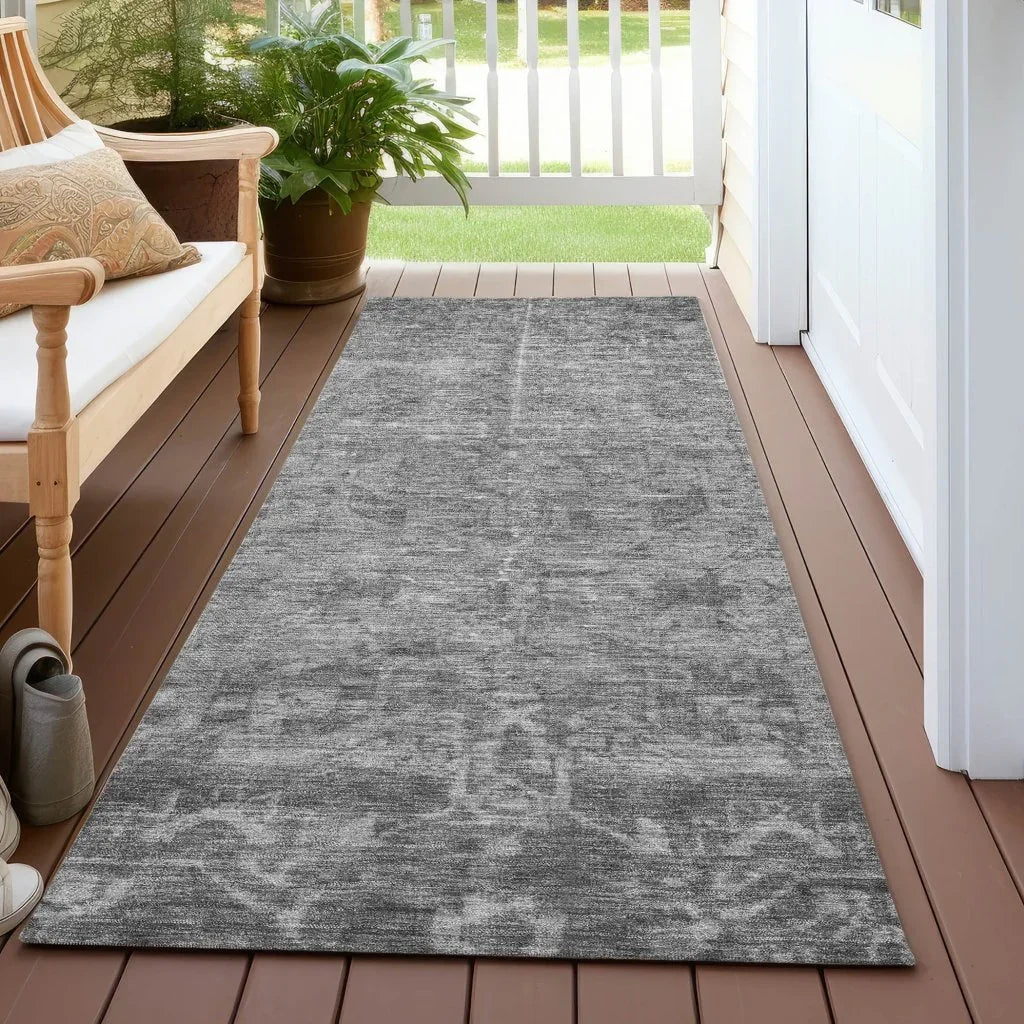 LOOMLAN Rugs Delaura Gray Washable Indoor-Outdoor Rug