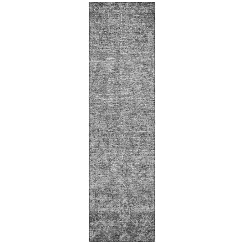 LOOMLAN Rugs Delaura Gray Washable Indoor-Outdoor Rug