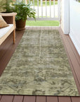 LOOMLAN Rugs Delaura Green Washable Indoor-Outdoor Rug