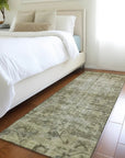 LOOMLAN Rugs Delaura Green Washable Indoor-Outdoor Rug
