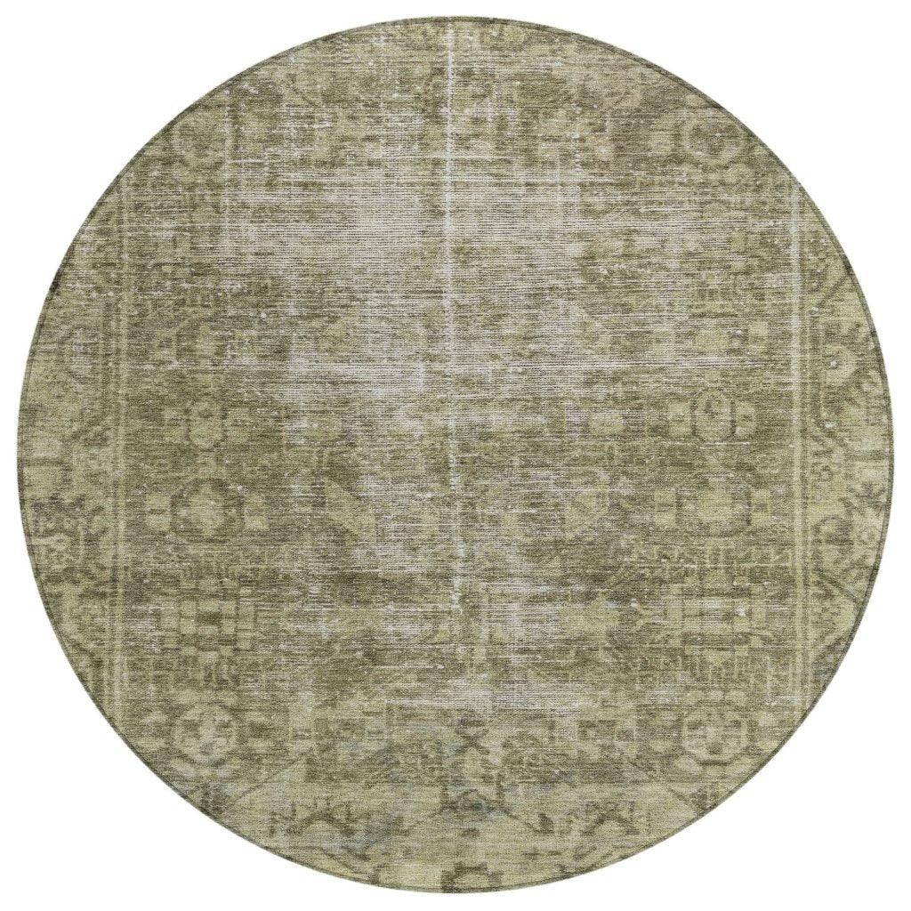 LOOMLAN Rugs Delaura Green Washable Indoor-Outdoor Rug