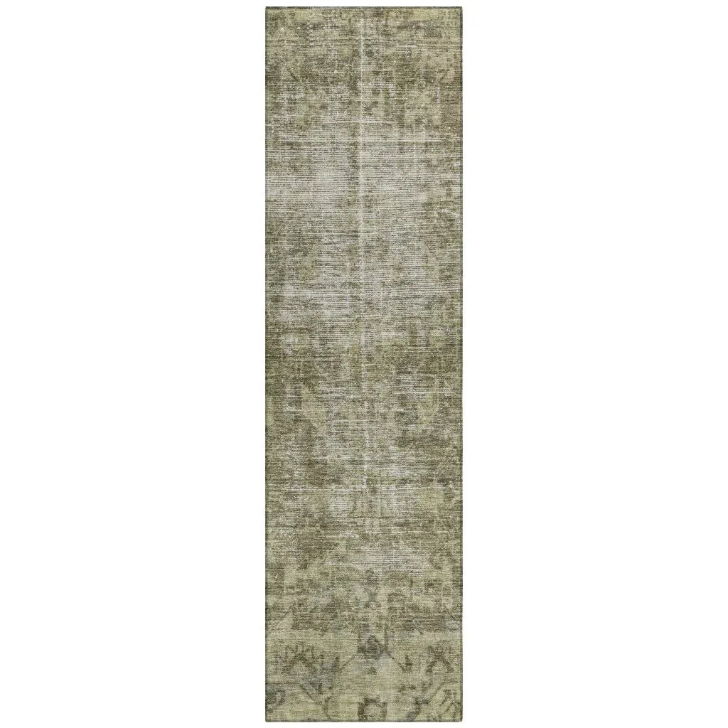 LOOMLAN Rugs Delaura Green Washable Indoor-Outdoor Rug