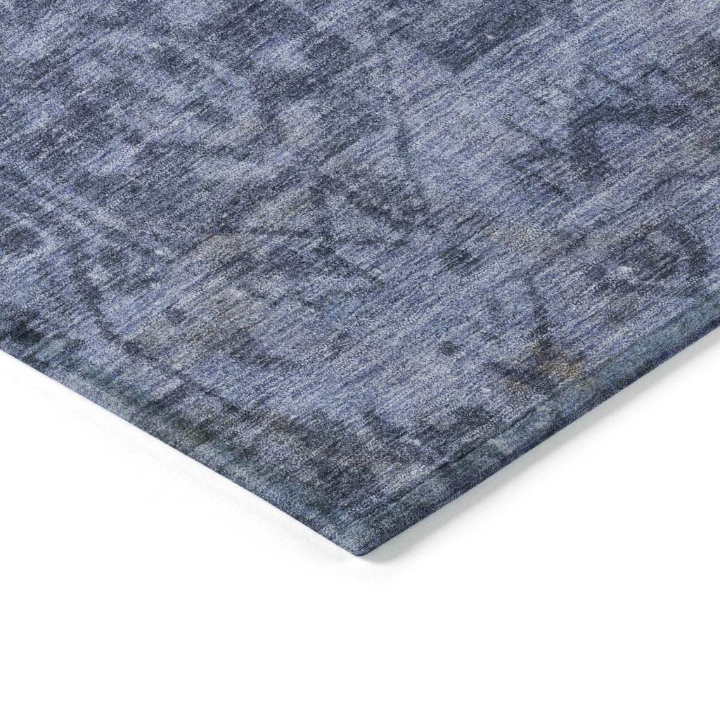 LOOMLAN Rugs Delaura Navy Washable Indoor-Outdoor Rug