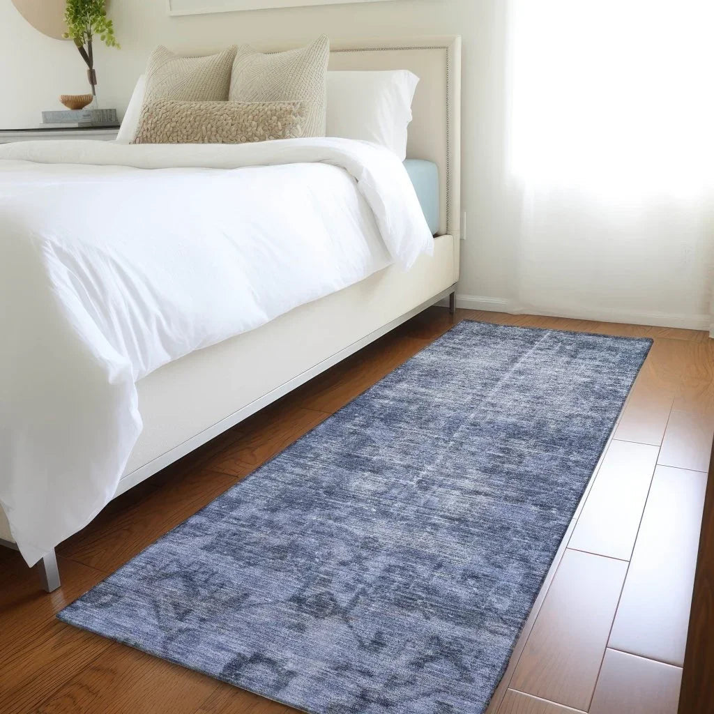 LOOMLAN Rugs Delaura Navy Washable Indoor-Outdoor Rug