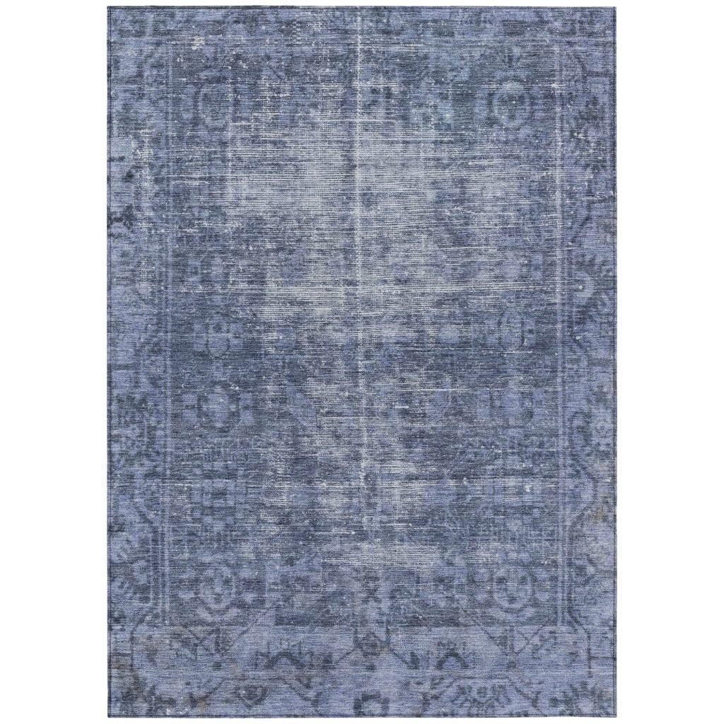 LOOMLAN Rugs Delaura Navy Washable Indoor-Outdoor Rug