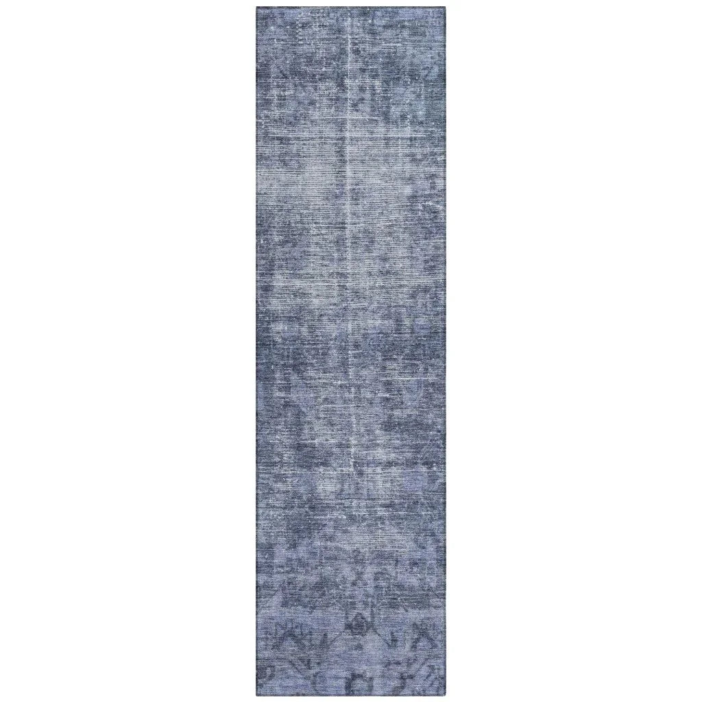 LOOMLAN Rugs Delaura Navy Washable Indoor-Outdoor Rug