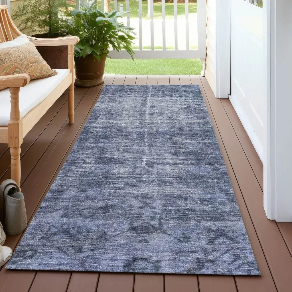 LOOMLAN Rugs Delaura Navy Washable Indoor-Outdoor Rug