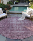 LOOMLAN Rugs Delaura Red Washable Indoor-Outdoor Rug