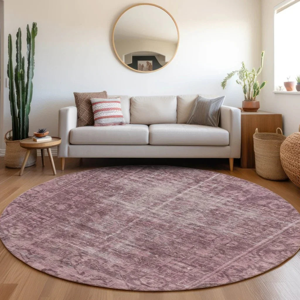 LOOMLAN Rugs Delaura Red Washable Indoor-Outdoor Rug