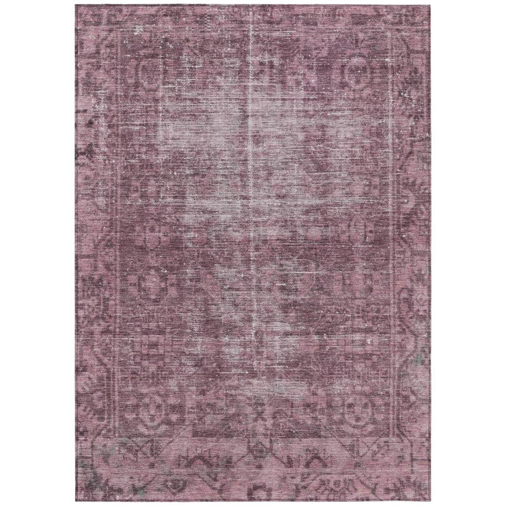 LOOMLAN Rugs Delaura Red Washable Indoor-Outdoor Rug