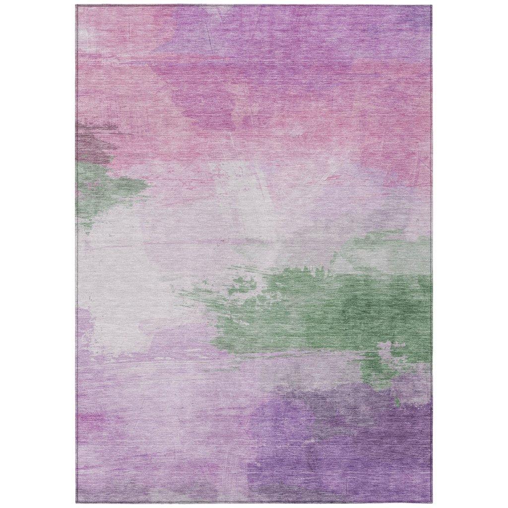 LOOMLAN Rugs Delisah Purple Washable Indoor-Outdoor Rug