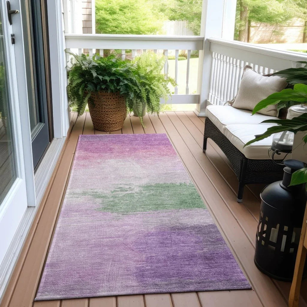 LOOMLAN Rugs Delisah Purple Washable Indoor-Outdoor Rug