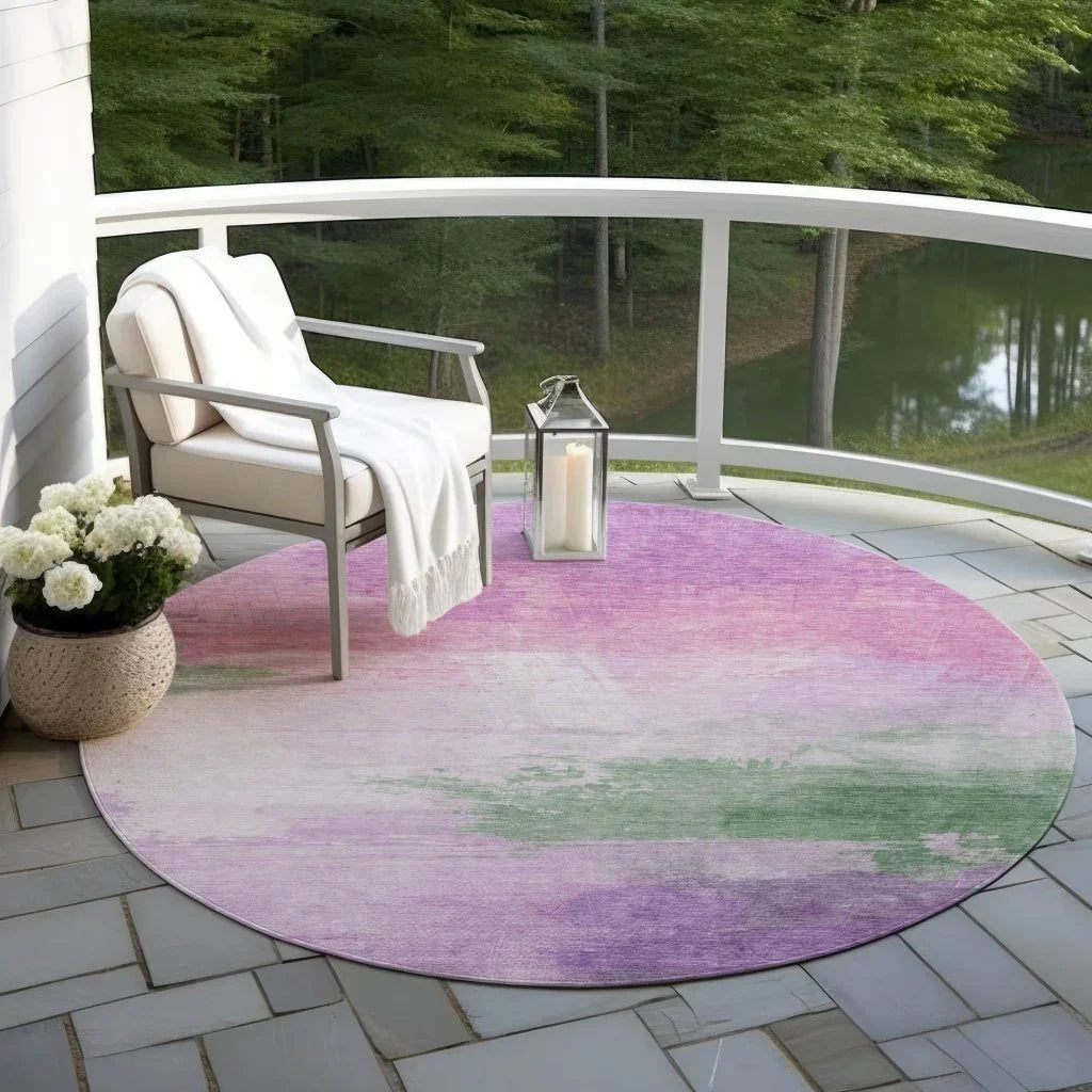 LOOMLAN Rugs Delisah Purple Washable Indoor-Outdoor Rug