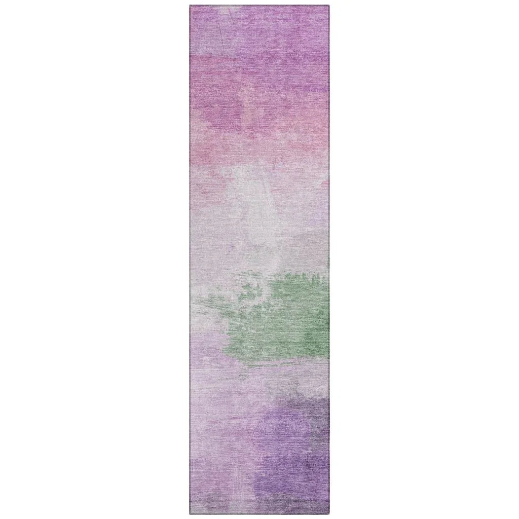 LOOMLAN Rugs Delisah Purple Washable Indoor-Outdoor Rug