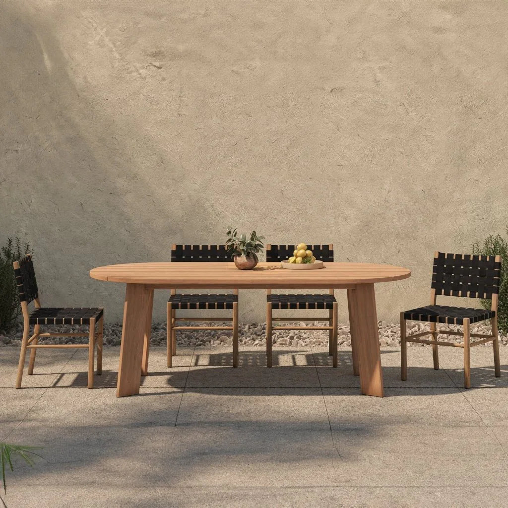 Delta Oval Teak Outdoor Dining Table - LOOMLAN - Moe&#39;s Home - Outdoor Dining Tables