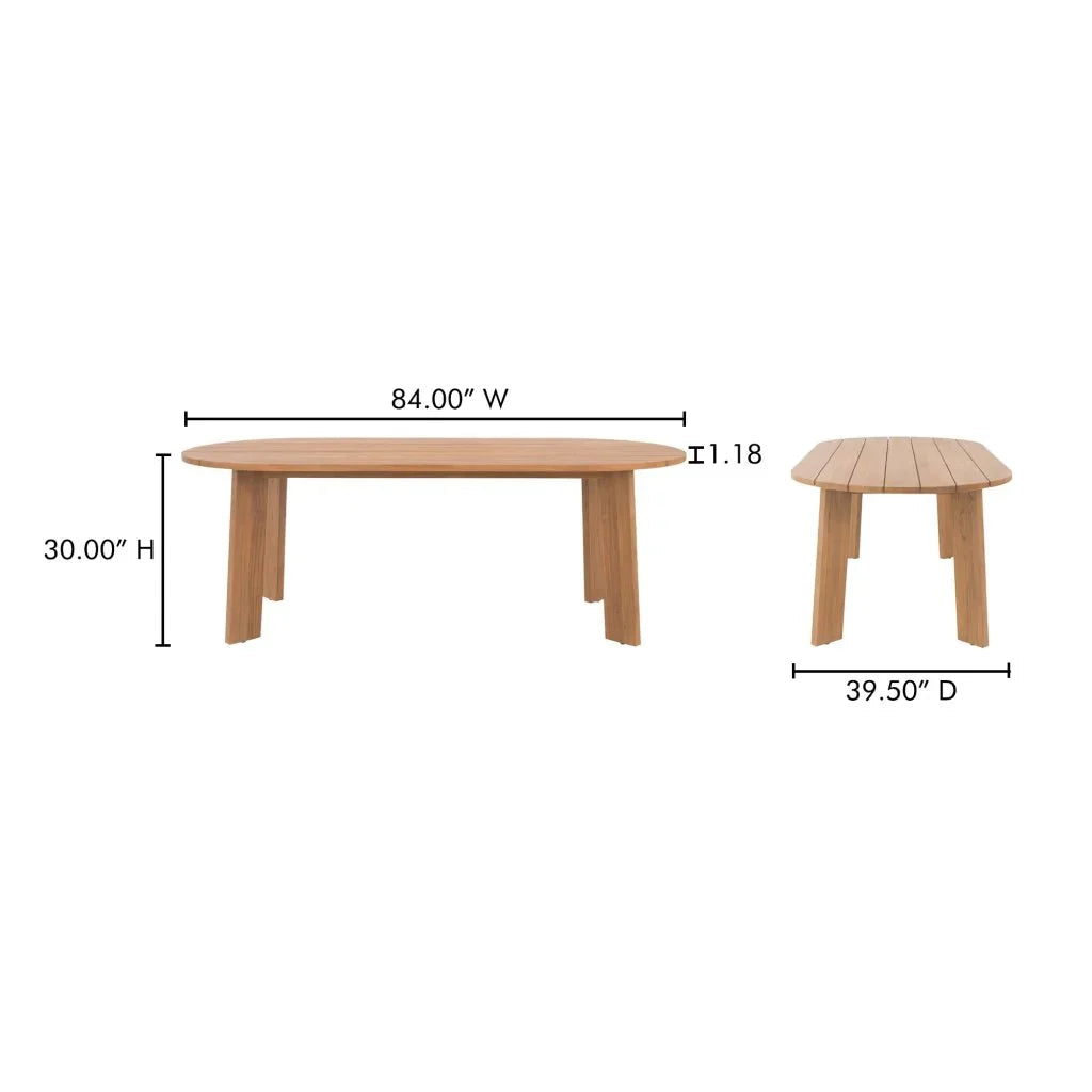 Delta Oval Teak Outdoor Dining Table - LOOMLAN - Moe&#39;s Home - Outdoor Dining Tables