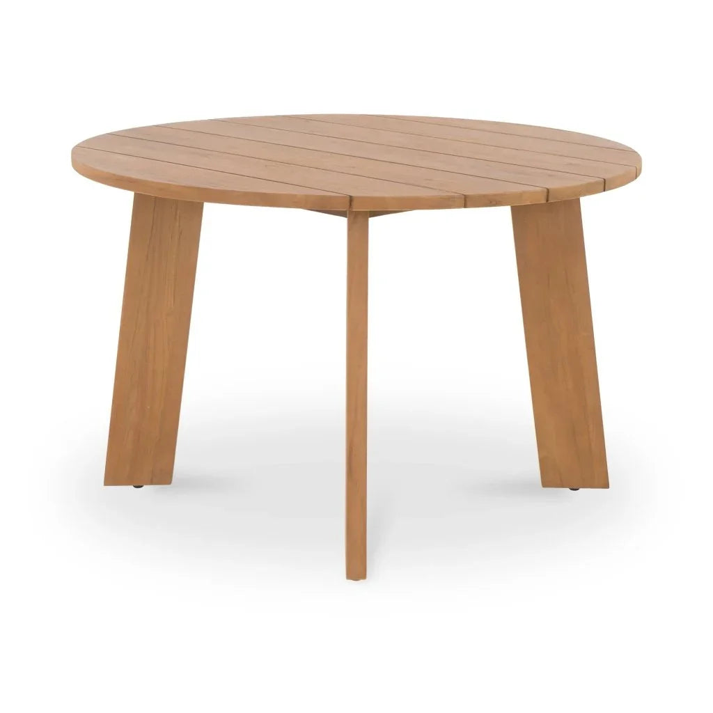 Delta Teak Round Outdoor Dining Table - LOOMLAN - Moe&#39;s Home - Outdoor Dining Tables