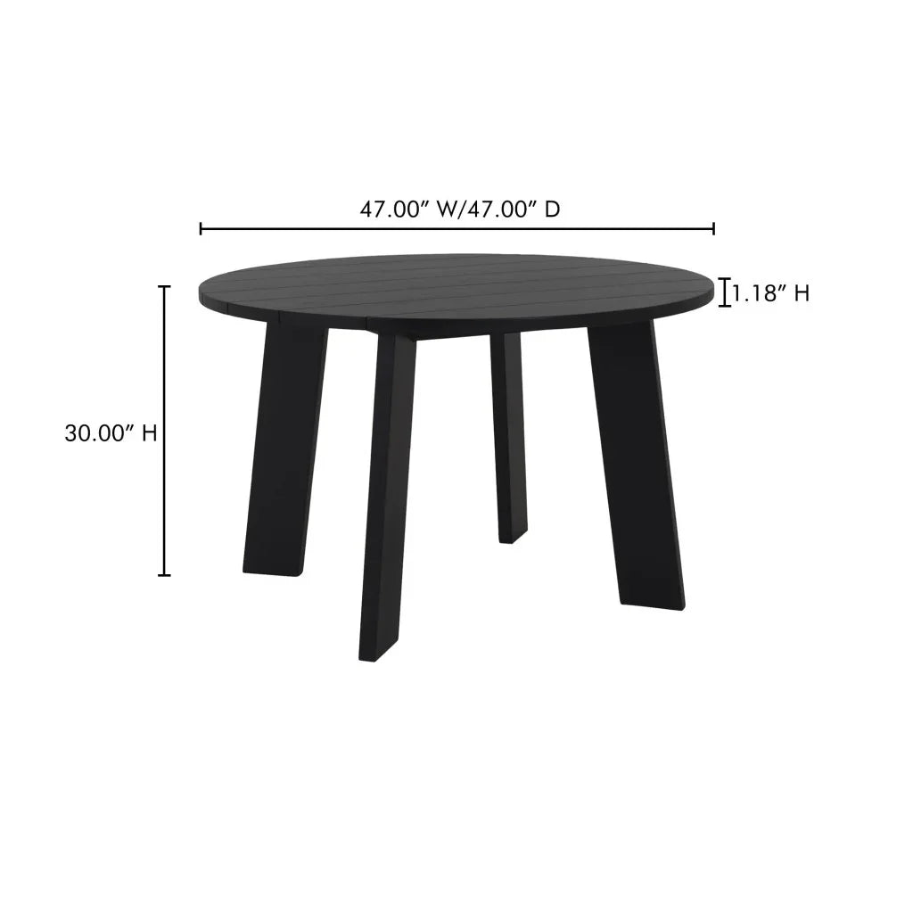Delta Teak Round Outdoor Dining Table - LOOMLAN - Moe&#39;s Home - Outdoor Dining Tables