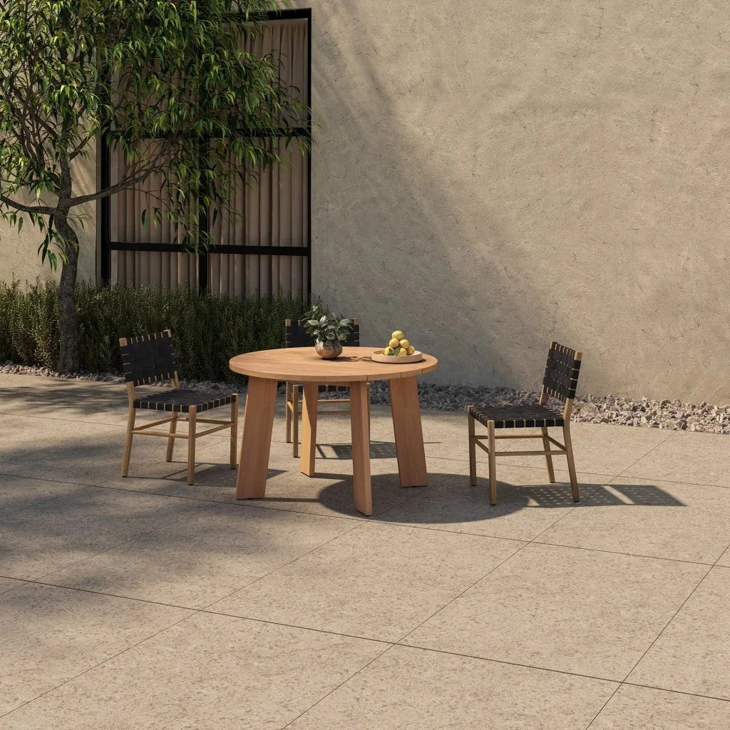 Delta Teak Round Outdoor Dining Table - LOOMLAN - Moe's Home - Outdoor Dining Tables