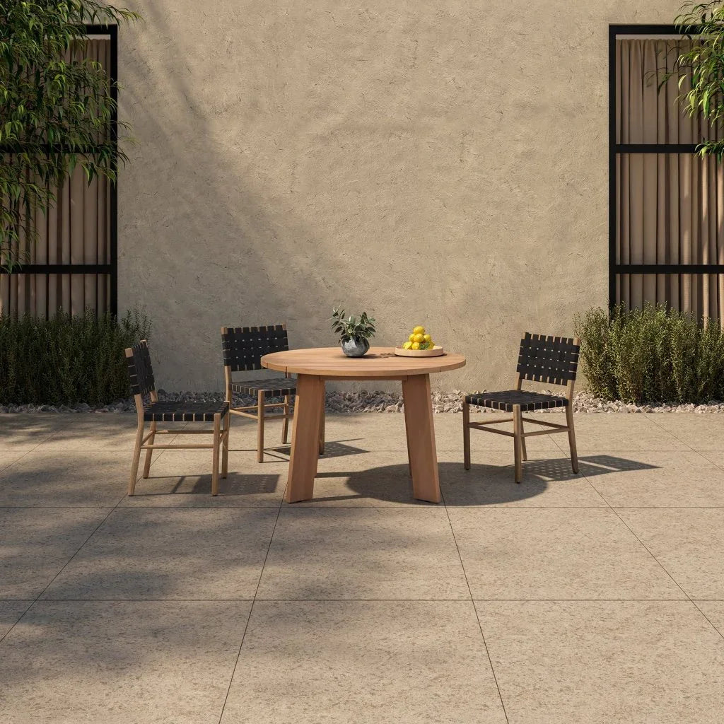 Delta Teak Round Outdoor Dining Table - LOOMLAN - Moe's Home - Outdoor Dining Tables