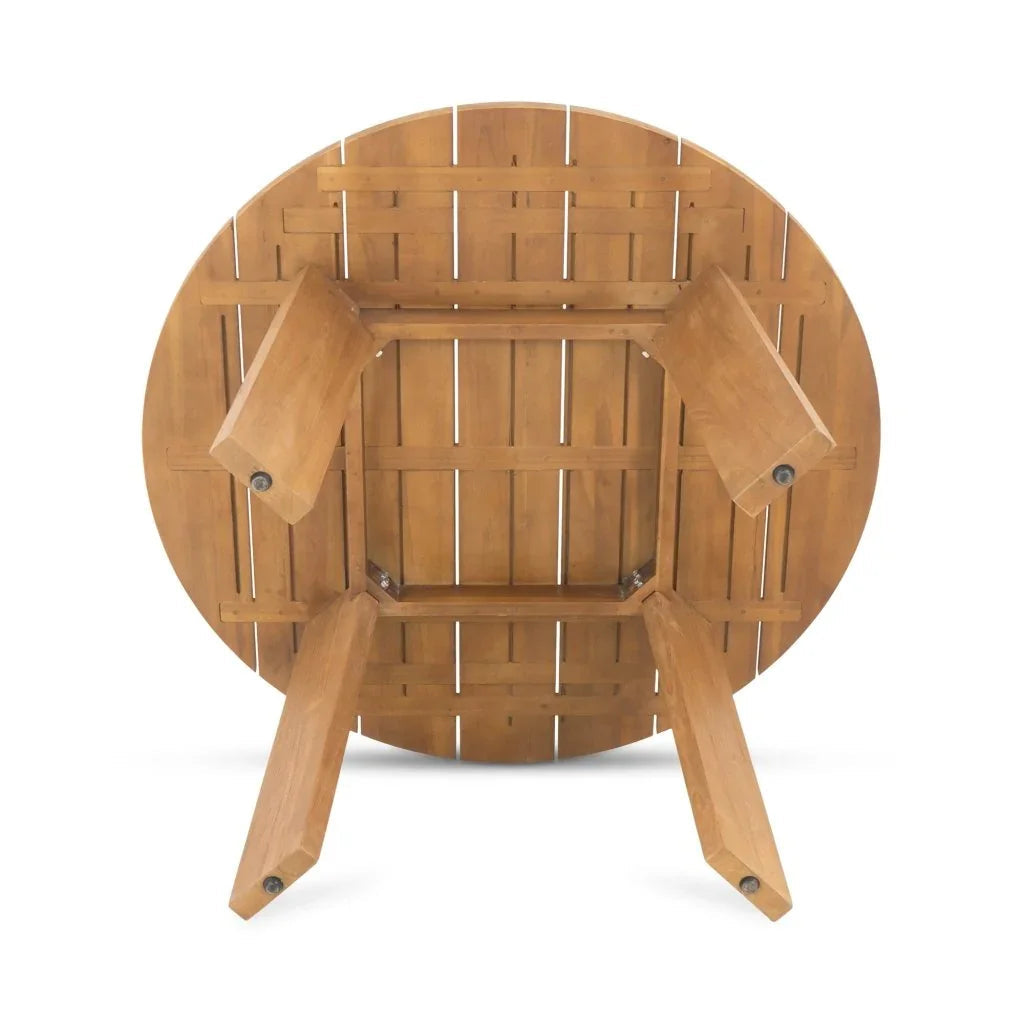 Delta Teak Round Outdoor Dining Table - LOOMLAN - Moe&#39;s Home - Outdoor Dining Tables
