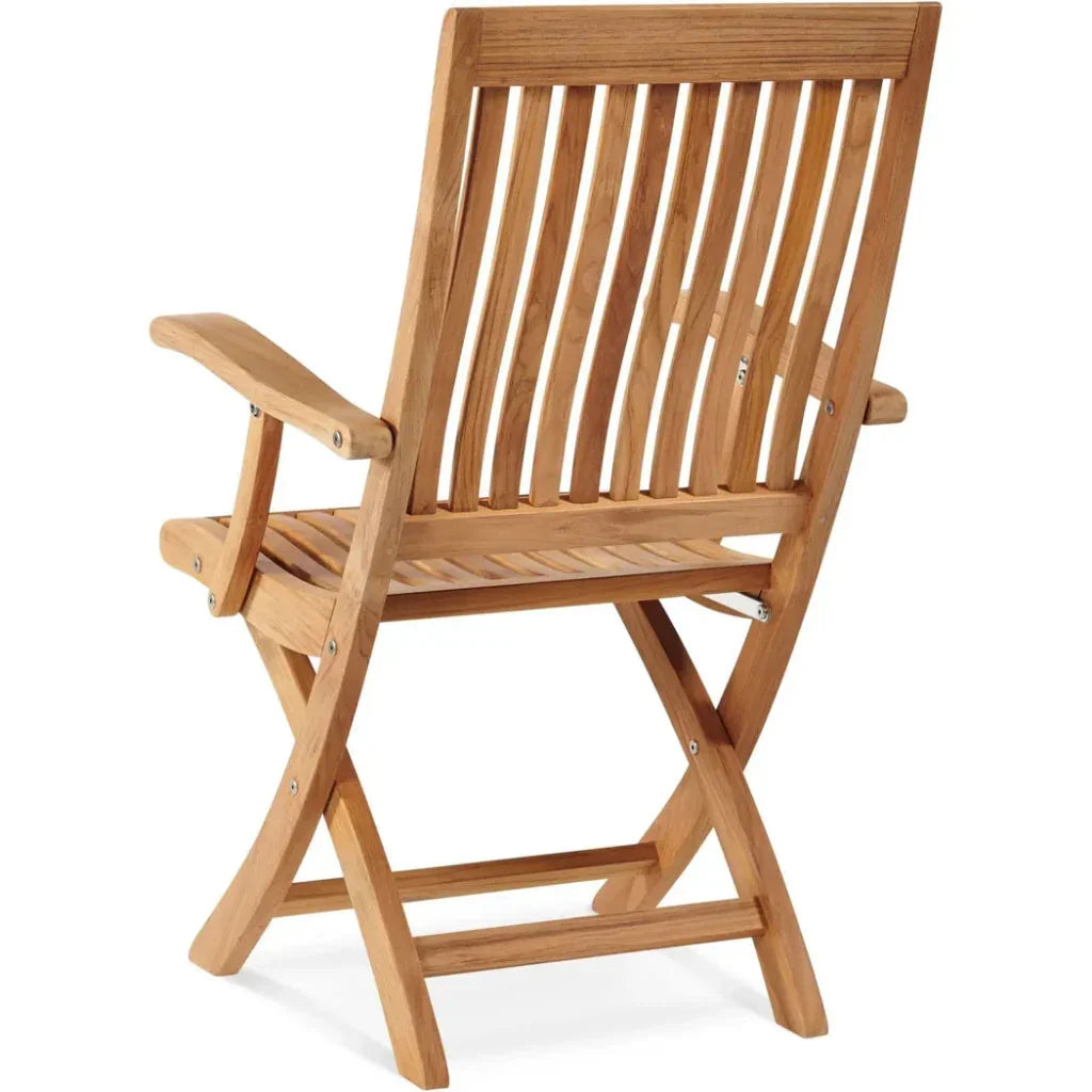 Devon 3PC Teak Folding Outdoor Bistro Set - LOOMLAN - HiTeak - Outdoor Bistro Sets