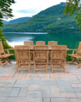 HiTeak Devon 9-PC Outdoor Dining Set Extendable Table