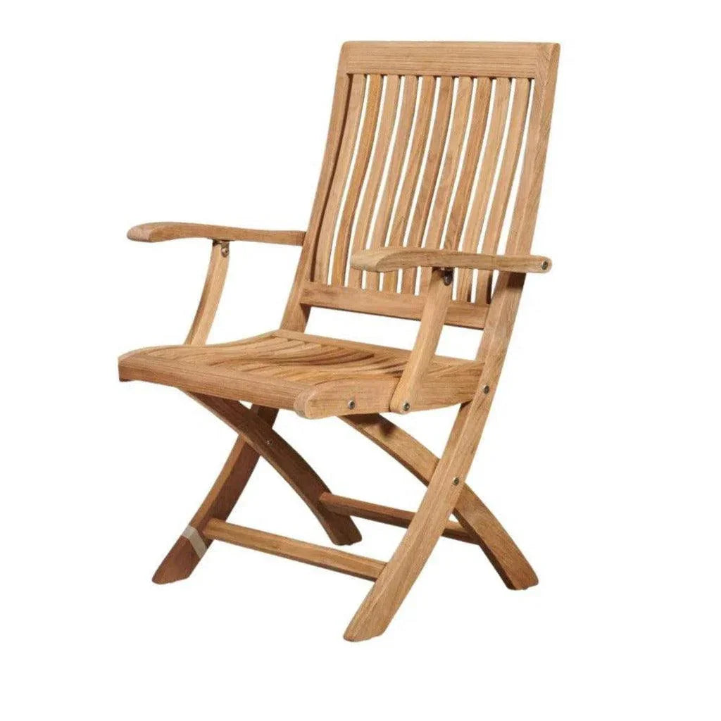 Devon Teak Folding Outdoor Armchair - LOOMLAN - HiTeak - Outdoor Lounge Chairs