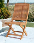 Devon Teak Folding Side Chair - LOOMLAN - HiTeak - Outdoor Lounge Chairs