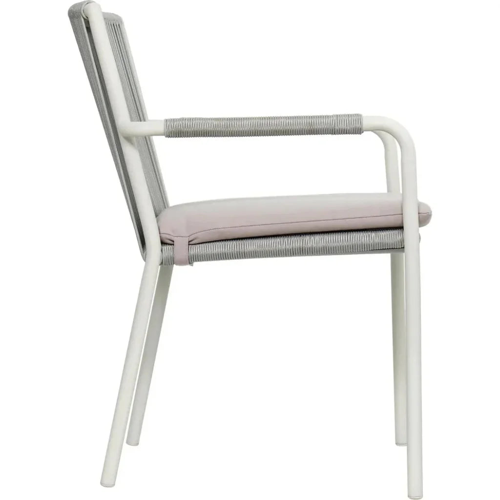 Seasonal Living Dining Arm Chair Set of Two - White Outdoor