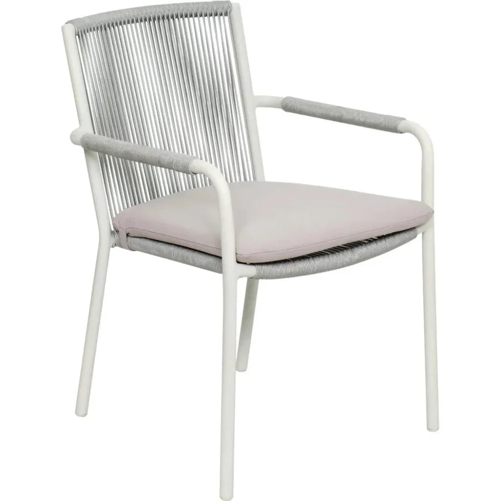 Seasonal Living Dining Arm Chair Set of Two - White Outdoor