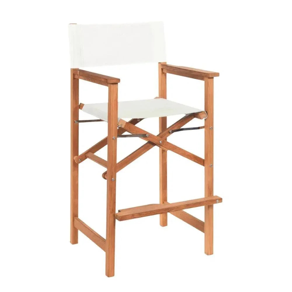 Director Teak Outdoor Counter Height Chair - LOOMLAN - HiTeak - Outdoor Counter Stools