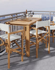 Director Teak Patio Counter Height Dining Set 5PC - LOOMLAN - HiTeak - Outdoor Dining Sets