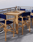 Director Teak Patio Counter Height Dining Set 5PC - LOOMLAN - HiTeak - Outdoor Dining Sets