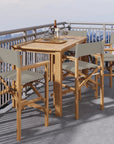 Director Teak Patio Counter Height Dining Set 5PC - LOOMLAN - HiTeak - Outdoor Dining Sets