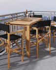 Director Teak Patio Counter Height Dining Set 5PC - LOOMLAN - HiTeak - Outdoor Dining Sets