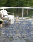 LOOMLAN Rugs Doris Blue Washable Indoor-Outdoor Rug
