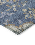 LOOMLAN Rugs Doris Blue Washable Indoor-Outdoor Rug