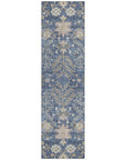 LOOMLAN Rugs Doris Blue Washable Indoor-Outdoor Rug