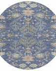 LOOMLAN Rugs Doris Blue Washable Indoor-Outdoor Rug