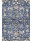 LOOMLAN Rugs Doris Blue Washable Indoor-Outdoor Rug