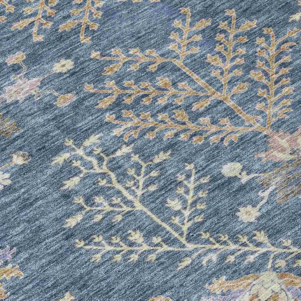 LOOMLAN Rugs Doris Blue Washable Indoor-Outdoor Rug