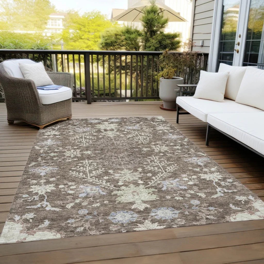 LOOMLAN Rugs Doris Brown Washable Indoor-Outdoor Rug