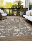 LOOMLAN Rugs Doris Brown Washable Indoor-Outdoor Rug