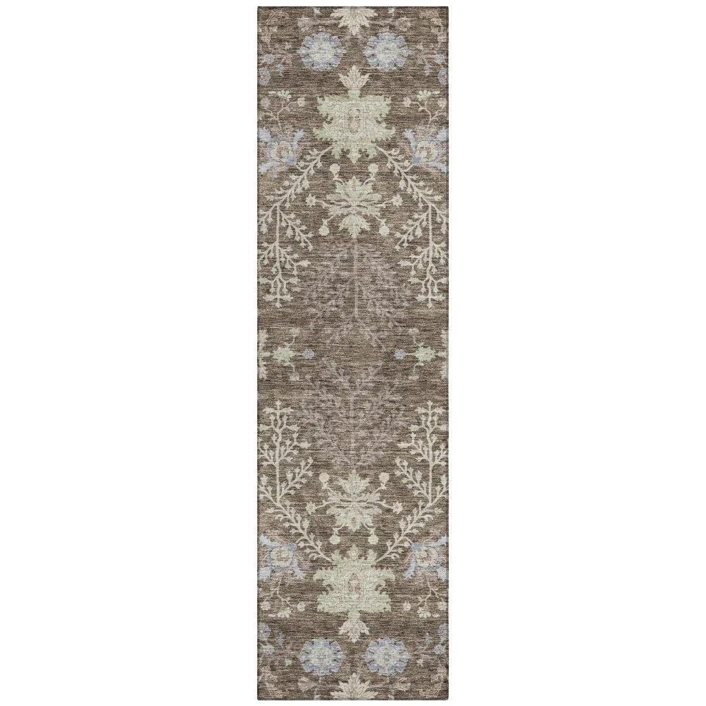 LOOMLAN Rugs Doris Brown Washable Indoor-Outdoor Rug